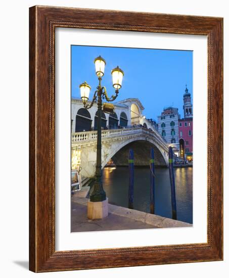 Rialto Bridge on the Grand Canal, Venice, UNESCO World Heritage Site, Veneto, Italy, Europe-Amanda Hall-Framed Photographic Print