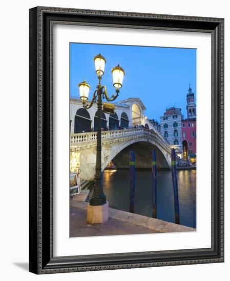 Rialto Bridge on the Grand Canal, Venice, UNESCO World Heritage Site, Veneto, Italy, Europe-Amanda Hall-Framed Photographic Print