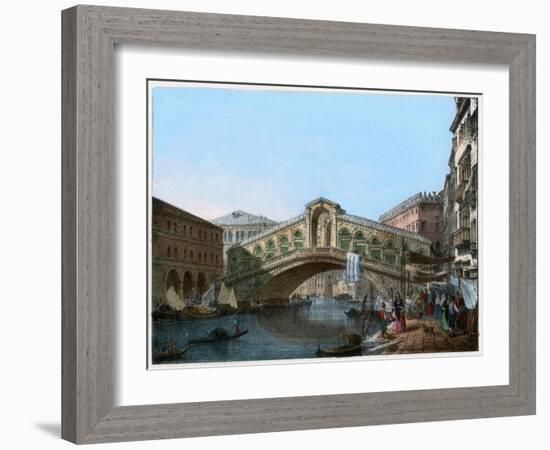 Rialto Bridge, Venice, Italy, 19th Century-Kirchmayn-Framed Giclee Print