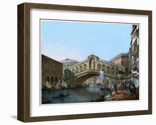 Rialto Bridge, Venice, Italy, 19th Century-Kirchmayn-Framed Giclee Print