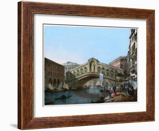 Rialto Bridge, Venice, Italy, 19th Century-Kirchmayn-Framed Giclee Print