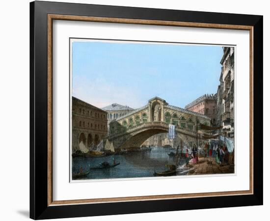 Rialto Bridge, Venice, Italy, 19th Century-Kirchmayn-Framed Giclee Print