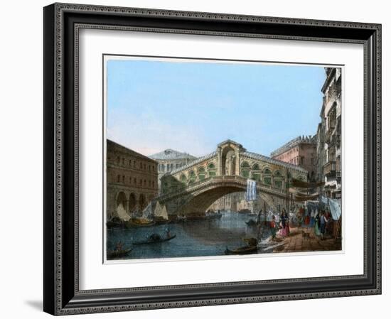 Rialto Bridge, Venice, Italy, 19th Century-Kirchmayn-Framed Giclee Print