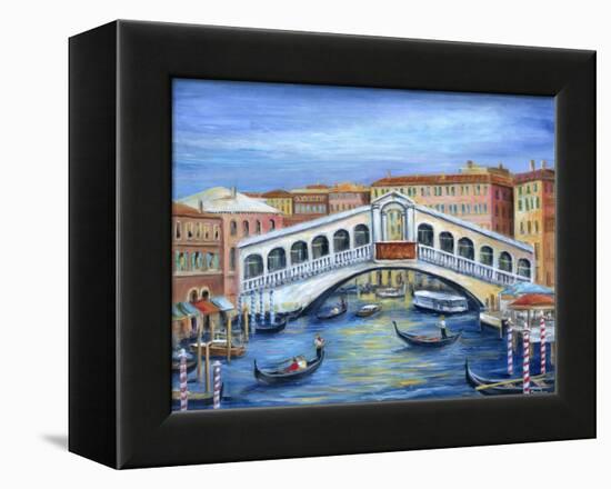 Rialto Bridge-Marilyn Dunlap-Framed Stretched Canvas