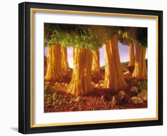 Ribbon Noodle and Lettuce Trees on Beans-Hartmut Seehuber-Framed Photographic Print