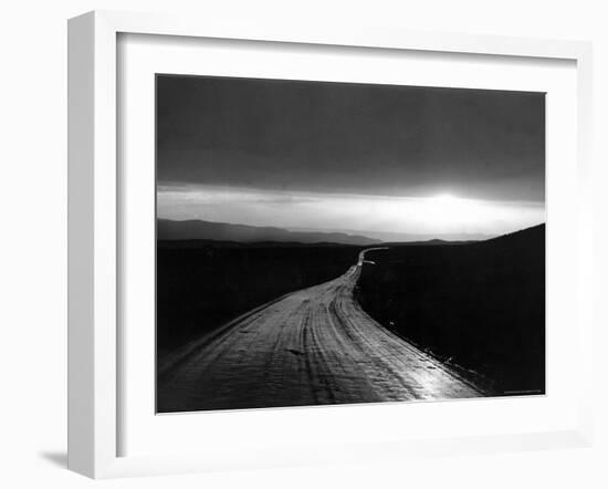 Ribbon of Road Leading Toward the Sunset-Peter Stackpole-Framed Photographic Print