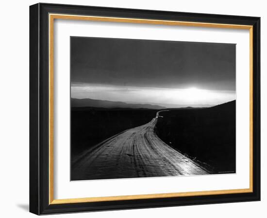 Ribbon of Road Leading Toward the Sunset-Peter Stackpole-Framed Photographic Print