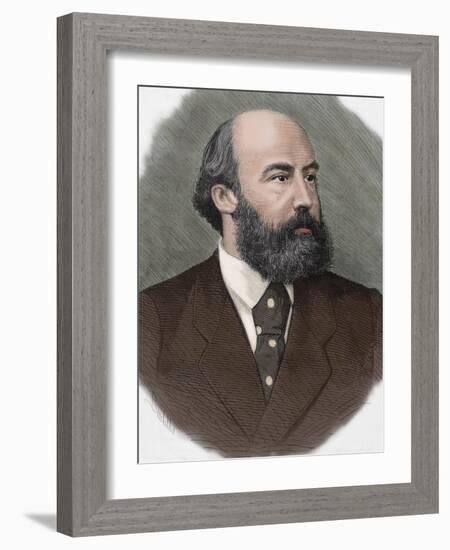 Ricardo Augusto Pereira Guimaraes (1830-1889). Portuguese Writer, Journalist and Politician. Portra-Tarker-Framed Photographic Print