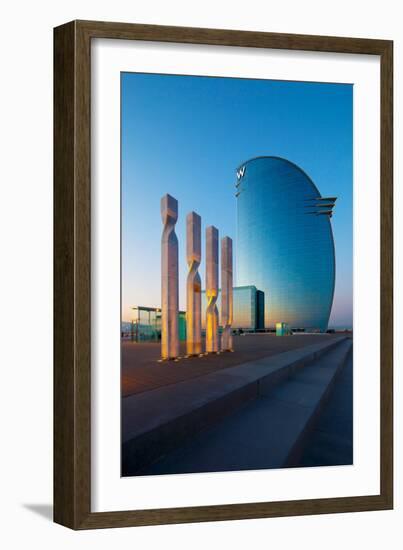 Ricardo Bofill Sculptures at a Hotel, W Barcelona, Barcelona, Catalonia, Spain-null-Framed Photographic Print