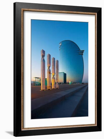 Ricardo Bofill Sculptures at a Hotel, W Barcelona, Barcelona, Catalonia, Spain-null-Framed Photographic Print