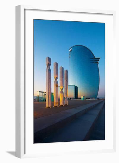 Ricardo Bofill Sculptures at a Hotel, W Barcelona, Barcelona, Catalonia, Spain-null-Framed Photographic Print