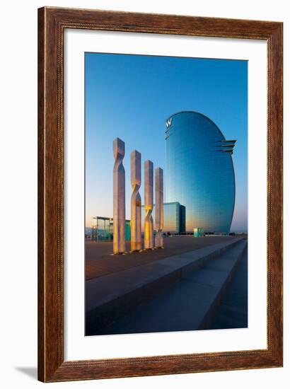 Ricardo Bofill Sculptures at a Hotel, W Barcelona, Barcelona, Catalonia, Spain-null-Framed Photographic Print