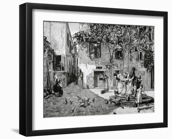 Ricardo De Madrazo Y Garreta (1851-1917). La Ilustracion Artistica, 1884. by the Well., Copy-Adolf Closs-Framed Giclee Print