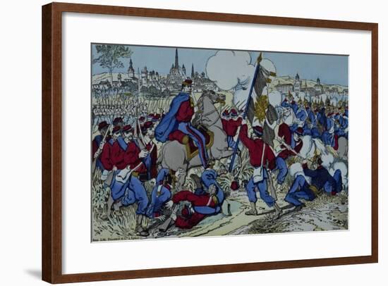 Ricciotti Garibaldi Brings the Flag of the 61 Regiment of Pomeranian-null-Framed Giclee Print