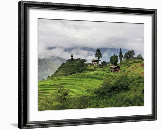 Rice Fields and Terraces Spread Out in All Areas Between the Mountains, Bhutan-Tom Norring-Framed Photographic Print