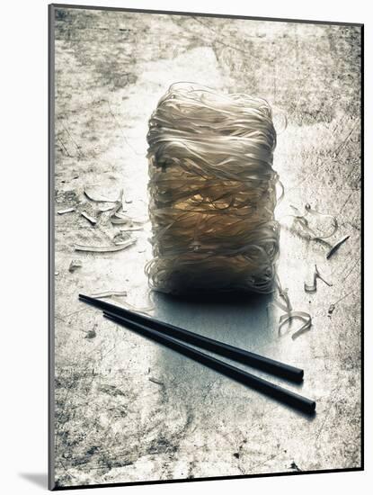 Rice Noodles and Chopsticks (Asia)-Hermann Mock-Mounted Photographic Print