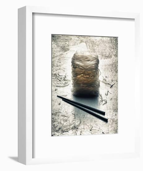 Rice Noodles and Chopsticks (Asia)-Hermann Mock-Framed Photographic Print