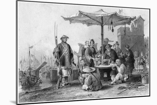 Rice Sellers at the Military Station of Tong-Chang-Foo, China, 19th Century-R Staines-Mounted Giclee Print