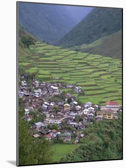 Rice Terraces and Village, Banaue, Unesco World Heritage Site, Luzon, Philippines-Christian Kober-Mounted Photographic Print
