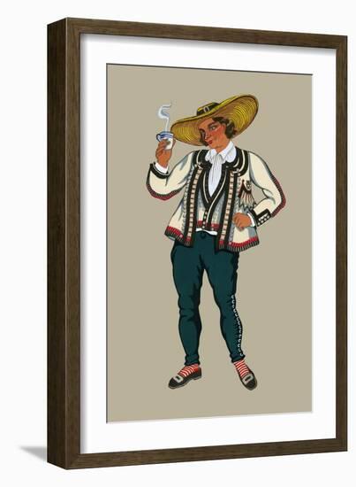 Rich Breton Drinks Hot Tea-Elizabeth Whitney Moffat-Framed Art Print