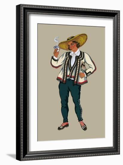 Rich Breton Drinks Hot Tea-Elizabeth Whitney Moffat-Framed Art Print