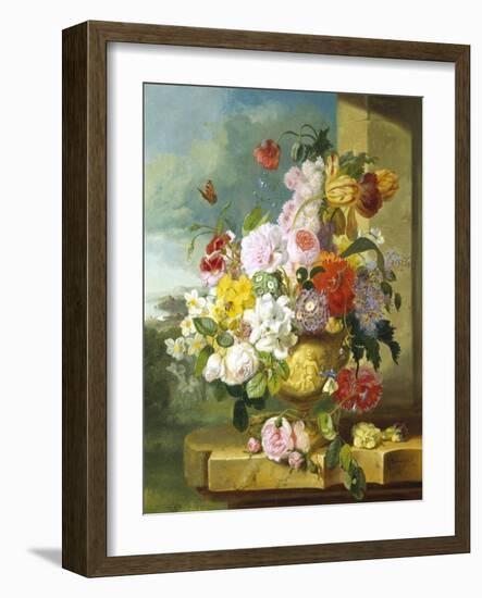 Rich Still Life of Flowers in a Vase-John Wainwright-Framed Giclee Print