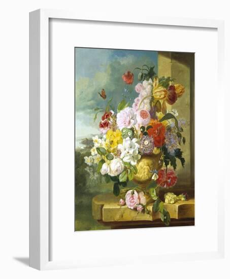 Rich Still Life of Flowers in a Vase-John Wainwright-Framed Giclee Print