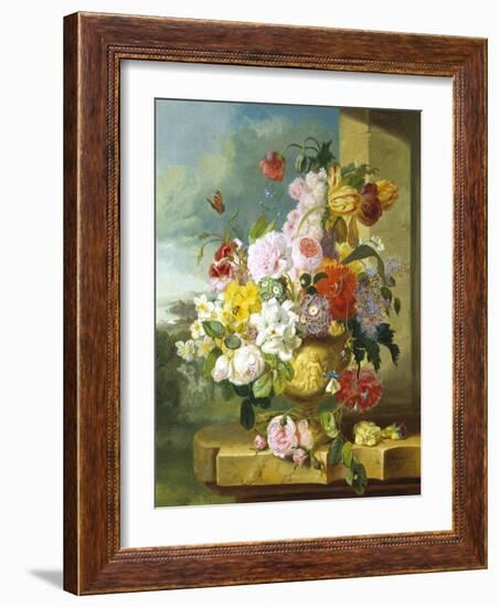 Rich Still Life of Flowers in a Vase-John Wainwright-Framed Giclee Print