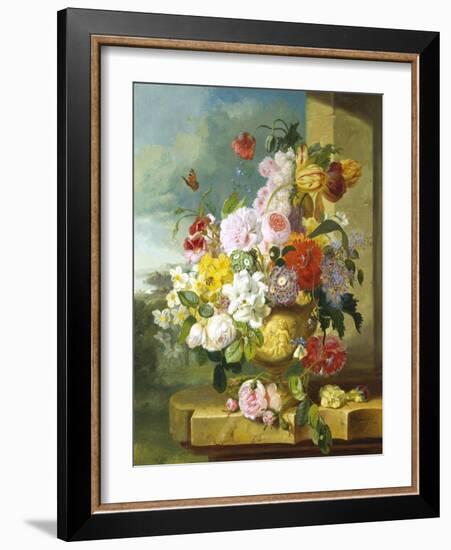 Rich Still Life of Flowers in a Vase-John Wainwright-Framed Giclee Print