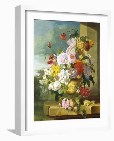 Rich Still Life of Flowers in a Vase-John Wainwright-Framed Giclee Print