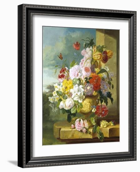 Rich Still Life of Flowers in a Vase-John Wainwright-Framed Giclee Print