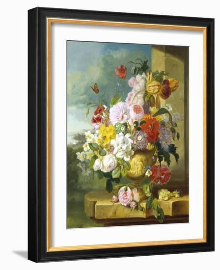 Rich Still Life of Flowers in a Vase-John Wainwright-Framed Giclee Print