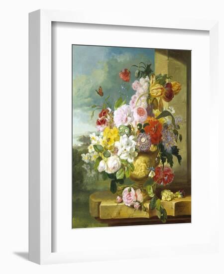 Rich Still Life of Flowers in a Vase-John Wainwright-Framed Giclee Print