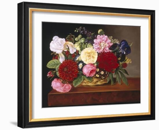 Rich Still Life of Flowers-Mathias Grove-Framed Premium Giclee Print