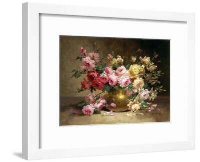 Rich Still Life of Pink and Yellow Roses Giclee Print by Alfred ...