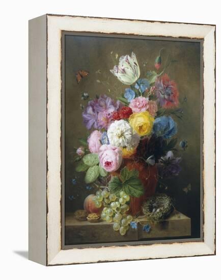 Rich Still Life of Roses, Poppies, Azaleas and Tulips-Arnoldus Bloemers-Framed Premier Image Canvas