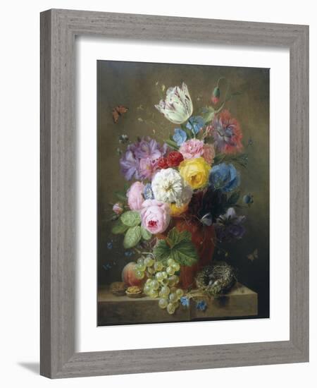 Rich Still Life of Roses, Poppies, Azaleas and Tulips-Arnoldus Bloemers-Framed Giclee Print