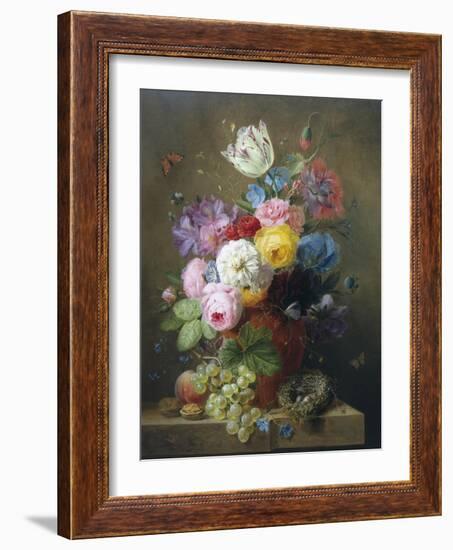 Rich Still Life of Roses, Poppies, Azaleas and Tulips-Arnoldus Bloemers-Framed Giclee Print