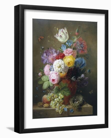 Rich Still Life of Roses, Poppies, Azaleas and Tulips-Arnoldus Bloemers-Framed Giclee Print