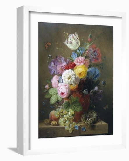 Rich Still Life of Roses, Poppies, Azaleas and Tulips-Arnoldus Bloemers-Framed Giclee Print