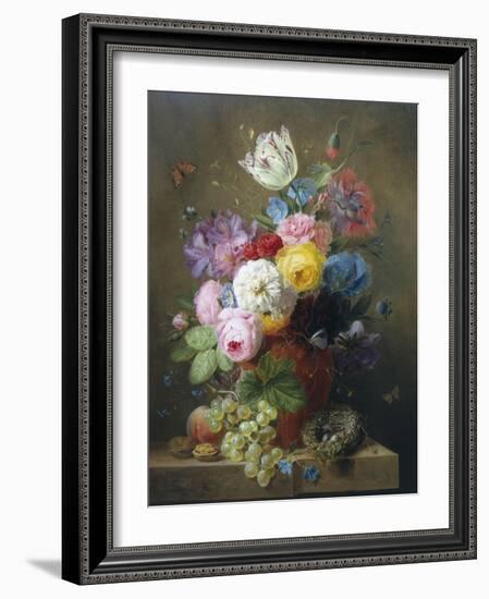 Rich Still Life of Roses, Poppies, Azaleas and Tulips-Arnoldus Bloemers-Framed Giclee Print