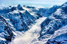 Aerial View of the Beginning of a Glacier, Denali National Park, Alaska. A Sculpture of Snow and Ic-Richard A McMillin-Photographic Print