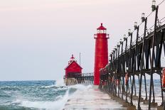 Grand Haven South Pier Lighthouse at Sunrise on Lake Michigan, Ottawa County, Grand Haven, Michigan-Richard and Susan Day-Photographic Print