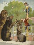 Children Addressing the Birds in the Zoo-Richard Andre-Giclee Print