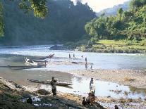 Villagers on Banks of Nam Tha River, a Tributary of the Mekong, South of Luang Nam Tha, Indochina-Richard Ashworth-Photographic Print
