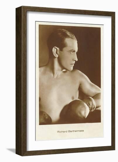Richard Barthelmess with Boxing Gloves-null-Framed Art Print