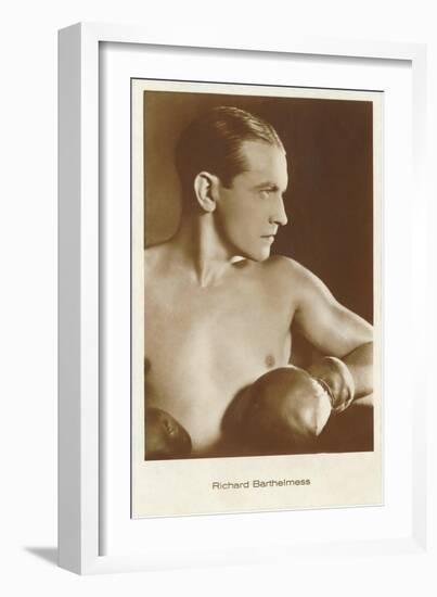 Richard Barthelmess with Boxing Gloves-null-Framed Art Print