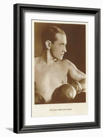Richard Barthelmess with Boxing Gloves-null-Framed Art Print