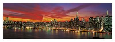 Midtown and Lower Manhattan at dusk-Richard Berenholtz-Art Print