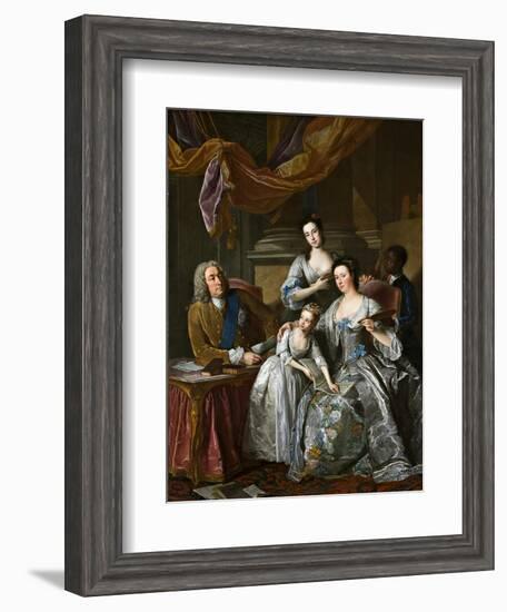 Richard Boyle, 3rd Earl of Burlington and 4th Earl of Cork, with His Wife Dorothy Savile and…-Jean-Baptiste van Loo-Framed Giclee Print